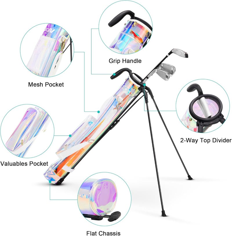 KVV Lightweight Sunday Golf Stand Bag, Colorful Fashion Pitch and Putt Golf Bag - Image 3